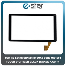 OEM HQ Tablet Estar Grand HD Quad Core MID1298 MID 1298 Touch Screen Digitizer Μηχανισμός Αφής Τζάμι Black Μαύρο (Grade AAA+++)