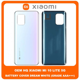 OEM HQ Xiaomi Mi 10 Lite 5G, MI10 Lite 5G (M2002J9G, M2002J9S) Rear Back Battery Cover Πίσω Κάλυμμα Καπάκι Πλάτη Μπαταρίας Dream White Άσπρο (Grade AAA+++)
