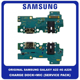 Γνήσιο Original Samsung Galaxy A22 4G 2021 A225F (SM-A225F, SM-A225F/DS) Καλωδιοταινία Φόρτισης SUB Charging Board (Charge Connector Dock Flex) + Mic Μικρόφωνο GH59-15487A (Service Pack By Samsung)