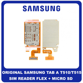 Γνήσια Original Samsung Galaxy Tab A (SM-T510, SM-T515) Sim Reader Flex + Micro SD Αναγνώστης Καρτών Σιμ Καλωδιταινία GH59-15056A (Service Pack By Samsung)