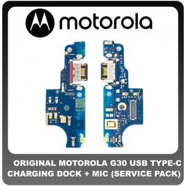 Γνήσιο Original Motorola G30 (XT2129-1) USB Charging SUB Board PCB Flex Charge Dock Connector Καλωδιοταινία Κονέκτορας Φόρτισης + Microphone Μικρόφωνο 5P68C18192 (Service Pack by Motorola))