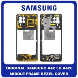 Original Γνήσιο Samsung Galaxy A42 5G (A426 SM-A426B) FRONT HOUSING LCD MIDDLE FRAME COVER BEZEL PLATE ΜΕΣΑΙΟ ΠΛΑΙΣΙΟ BLACK GH97-25855A (Service Pack By Samsung)