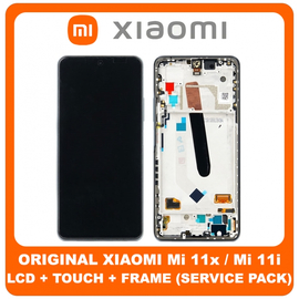 Γνήσιο Original Xiaomi Mi 11X , Mi11X, Mi11i, Mi 11i (M2012K11AI, M2012K11G) LCD Display Assembly Screen Οθόνη + Touch Screen Digitizer Μηχανισμός Αφής + Frame Bezel Πλαίσιο BLACK 5600030K1100 (Service Pack By Xiaomi)
