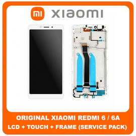 Γνήσια Original Xiaomi Redmi 6, Redmi6, (M1804C3DG, M1804C3DH, M1804C3DI) Redmi6A, Redmi 6A (M1804C3CG, M1804C3CH, M1804C3CI) LCD Display Assembly Οθόνη + Touch Screen Digitizer Μηχανισμός Αφής White 560410028033 (Service Pack By Xiaomi)