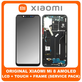 Γνήσιο Original Xiaomi Mi 8 Mi8 (M1803E1A) Amoled LCD Display Screen Οθόνη + Touch Screen Digitizer Μηχανισμός Αφής Black Μαύρο 5606100400B6 (Service Pack By Xiaomi)