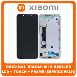 Γνήσιο Original Xiaomi Mi 8 Mi8 (M1803E1A) Amoled LCD Display Screen Οθόνη + Touch Screen Digitizer Μηχανισμός Αφής White Λευκό 560310002033 (Service Pack By Xiaomi)