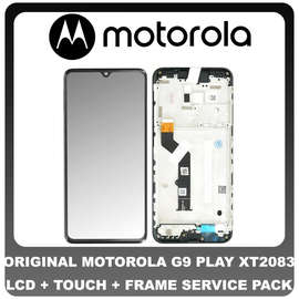 Γνήσιο Original Motorola MOTO G9 PLAY (XT2083) Lcd Display Screen Οθόνη + Touch Screen Digitizer Μηχανισμός Αφής + Frame Πλασιο Black 5D68C17397 (Service Pack By Motorola)