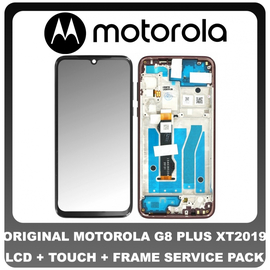 Γνήσιο Original Motorola MOTO G8 PLUS (XT2019) Lcd Display Screen Οθόνη + Touch Screen Digitizer Μηχανισμός Αφής + Frame Πλασιο Black 5D68C15529(Service Pack By Motorola)