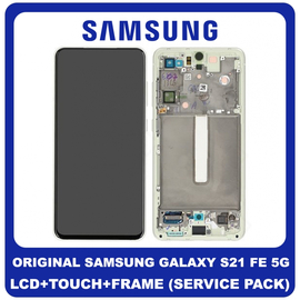 Γνήσιο Original Samsung Galaxy S21 FE 5G 2021 (G990B,G990B/DS) Dynamic AMOLED LCD Display Screen Assembly Οθόνη + Touch Screen Digitizer Μηχανισμός Αφής + Frame Bezel Πλαίσιο Σασί Green Πράσινο GH82-26414C (Service Pack By Samsung)