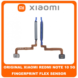 Γνήσια Original Xiaomi Redmi Note 10 5G (M2103K19G, M2103K19C) Fingerprint Flex Sensor Αισθητήρας Δακτυλικού Αποτυπώματος Silver Ασημί (Service Pack By Xiaomi)
