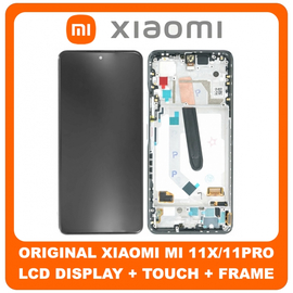 Γνήσιο Original Xiaomi Mi 11X (M2012K11AI) Mi 11X Pro (M2012K11I) MI11i (M2012K11G) Super AMOLED LCD Display Assembly Screen Οθόνη + Touch Screen Digitizer Μηχανισμός Αφής + Frame Bezel Πλαίσιο White Άσπρο 5600050K1100 (Service Pack By Xiaomi)