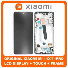 Γνήσιο Original Xiaomi Mi 11X (M2012K11AI) Mi 11X Pro (M2012K11I) MI11i (M2012K11G), Poco F3 (M2012K11AG)​ Super AMOLED LCD Display Assembly Screen Οθόνη + Touch Screen Digitizer Μηχανισμός Αφής + Frame Bezel Πλαίσιο White Άσπρο 5600050K1100 (Service Pack By Xiaomi)