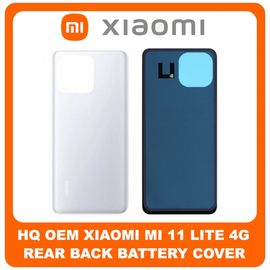 HQ OEM Συμβατό Για Xiaomi Mi 11 Lite 4G (M2101K9AG, M2101K9AI) Rear Back Battery Cover Πίσω Κάλυμμα Καπάκι Μπαταρίας White Άσπρο (Grade AAA+++)