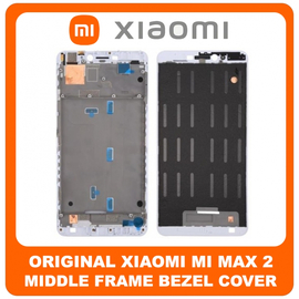 Γνήσιο Original Xiaomi Mi Max 2 (MDE40, MDI40) Ips LCD Front Housing LCD Middle Frame Bezel Plate Μεσαίο Πλαίσιο White Άσπρο (Service Pack By Xiaomi)