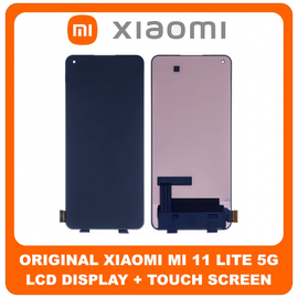 Γνήσια Original Xiaomi Mi 11 Lite 5G (M2101K9G, M2101K9C) Amoled LCD Display Assembly Screen Οθόνη + Touch Screen Digitizer Μηχανισμός Αφής Black Μαύρο (Service Pack By Xiaomi)