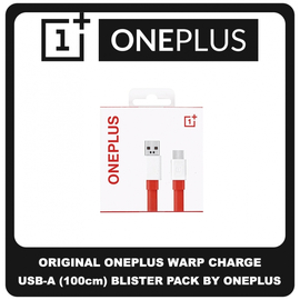 Γνήσιο Original OnePlus Warp Charge USB-A (Type-A) To Type-C Cable 100cm 5461100011 Red Κόκκινο Blister (Blister Pack by OnePlus)
