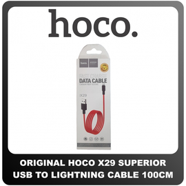 Γνήσια Original Hoco Superior X29 USB To Lightning Fast Charging Cable Καλώδιο 100cm Red Κόκκινο Blister (Blister Pack By Hoco)