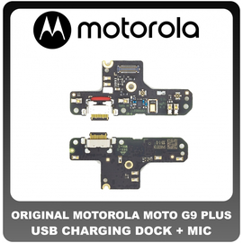 Γνήσια Original Motorola MOTO G9 PLUS (XT2087-1) USB Type-C Charging Dock Connector Flex Sub Board Καλωδιοταινία Υπό Πλακέτα Φόρτισης + Microphone Μικρόφωνο (Service Pack By Motorola)