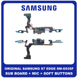 Γνήσια Original Samsung Galaxy S7 Edge (SM-G935F, SM-G935FD) Swap Charging Dock Connector Flex Sub Board, Καλωδιοταινία Υπό Πλακέτα Φόρτισης + Microphone Μικρόφωνο + Soft Buttons Πλήκτρα (Service Pack By Samsung)