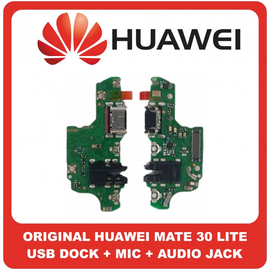 Γνήσια Original Huawei Mate 30 Lite, Mate30 Lite (SPL-AL00, SPL-TL00) USB Type-C Charging Dock Connector Flex Sub Board, Καλωδιοταινία Υπό Πλακέτα Φόρτισης + Microphone Μικρόφωνο + Audio Jack Θύρα Ακουστικών (Service Pack By Huawei)