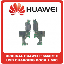 Γνήσια Original Huawei P Smart S, PSmart S, USB Type-C Charging Dock Connector Flex Sub Board, Καλωδιοταινία Υπό Πλακέτα Φόρτισης + Microphone Μικρόφωνο + Audio Jack Θύρα Ακουστικών (Service Pack By Huawei)