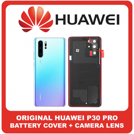 Γνήσια Original Huawei P30 Pro (VOG-L29, VOG-L09) Rear Back Battery Cover Πίσω Κάλυμμα Καπάκι Μπαταρίας + Camera Lens Τζαμάκι Κάμερας Breathing Crystal 02352PGM (Service Pack By Huawei)