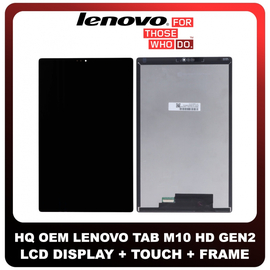 HQ OEM Συμβατό Για Lenovo Tab M10 HD Gen 2' (TB-X306) IPS LCD Display Screen Assembly Οθόνη + Touch Screen Digitizer Μηχανισμός Αφής + Frame Bezel Πλαίσιο Σασί Black Μαύρο (Grade AAA+++)