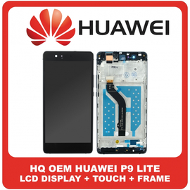 HQ OEM Συμβατό Για Huawei P9 Lite (VNS-L31, VNS-L21) IPS LCD Display Screen Assembly Οθόνη + Touch Screen Digitizer Μηχανισμός Αφής + Frame Bezel Πλαίσιο Σασί Black Μαύρο Without Logo (Grade AAA+++)