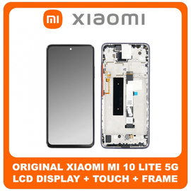 Γνήσια Original Xiaomi Mi 10T Lite 5G, Mi10T Lite 5G (M2007J17G) IPS LCD Display Screen Assembly Οθόνη + Touch Screen Digitizer Μηχανισμός Αφής + Frame Bezel Πλαίσιο Σασί Atlantic Blue Μπλε 5600030J1700 (Service Pack By Xiaomi)