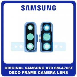 Γνήσια Original Samsung A70 2019 (SM-A705F, SM-A705FN) Deco Frame For Rear Back Camera Lens Διακοσμητικό Πλαίσιο Για Πίσω Τζαμάκι Κάμερας Blue Μπλε GH98-44197C (Service Pack By Samsung)