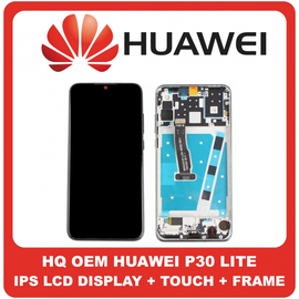 HQ OEM &Sigma;&upsilon;&mu;&beta;&alpha;&tau;ό &Gamma;&iota;&alpha; Huawei P30 Lite (MAR-L21, Marie-L21A,MAR-LX1A,MAR-L23) IPS LCD Display Screen Assembly &Omicron;&theta;ό&nu;&eta; + Touch Screen Digitizer &Mu;&eta;&chi;&alpha;&nu;&iota;&sigma;&mu;ό&sigmaf; &Alpha;&phi;ή&sigmaf; + Frame Bezel &Pi;&lambda;&alpha;ί&sigma;&iota;&omicron; &Sigma;&alpha;&sigma;ί Pearl White (Grade AAA+++)