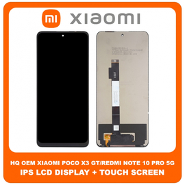 HQ OEM Συμβατό Για Xiaomi Poco X3 GT (21061110AG), Redmi Note 10 Pro 5G CN (China version) IPS LCD Display Screen Assembly Οθόνη + Touch Screen Digitizer Μηχανισμός Αφής Black Μαύρο (Grade AAA+++)