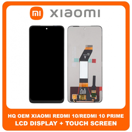 HQ OEM Συμβατό Για Xiaomi Redmi 10 2021 (21061119AG) /  Redmi 10 2022 (21121119SG, 22011119UY)  / Redmi 10 Prime 2021 (21061119BI) / Redmi 10 Prime 2022 (22011119TI) LCD Display Screen Assembly Οθόνη + Touch Screen Digitizer Μηχανισμός Αφής Black Μαύρο (Premium A+)