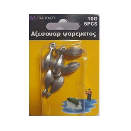 Βαρίδια Αλιείας - 10gr - 6pcs - 30163