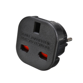 Adapter no Brand bx-9625, uk to eu Schuko, 220v, High Quality, Black - 17701