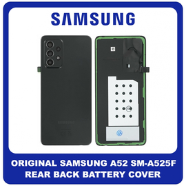 Γνήσια Original Samsung Galaxy A52 (SM-A525F, SM-A525F/DS) Rear Battery Cover Πίσω Καπάκι Μπαταρίας Black Μαύρο GH82-25427A (Service Pack By Samsung)