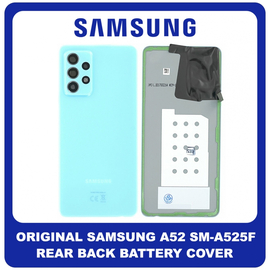Γνήσια Original Samsung Galaxy A52 (SM-A525F, SM-A525F/DS) Rear Battery Cover Πίσω Καπάκι Μπαταρίας Blue Μπλε GH82-25427B (Service Pack By Samsung)