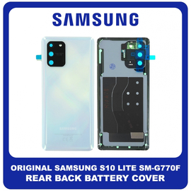 Γνήσια Original Samsung Galaxy S10 Lite (SM-G770F, SM-G770F/DS) Rear Battery Cover Πίσω Καπάκι Μπαταρίας Prism White Άσπρο GH82-21670B (Service Pack By Samsung)