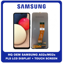 HQ OEM Συμβατό Για Samsung Galaxy A02s (SM-A025F, SM-A025F/DS), M02s (SM-M025F/DS, SM-M025F) EU Version PLS LCD Display Screen Assembly Οθόνη + Touch Screen Digitizer Μηχανισμός Αφής Black Μαύρο No Frame (Grade AAA+++)