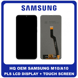 HQ OEM Συμβατό Για Samsung Galaxy M10 (SM-M105F, SM-M105G), Galaxy A10 (SM-A105F, SM-A105G), PLS LCD Display Screen Assembly Οθόνη + Touch Screen Digitizer Μηχανισμός Αφής Black Μαύρο No Frame (Grade AAA+++)