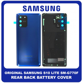 Γνήσια Original Samsung Galaxy S10 Lite, S10Lite (SM-G770F, SM-G770F/DS) Rear Back Battery Cover Πίσω Καπάκι Μπαταρίας Prism Blue Μπλε GH82-21670C (Service Pack By Samsung)