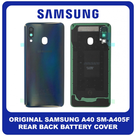 Γνήσια Original Samsung Galaxy A40 (SM-A405F, SM-A405FN, SM-A405FM, SM-A405S) Rear Back Battery Cover Πίσω Κάλυμμα Καπάκι Πλάτη Μπαταρίας Black Μαύρο GH82-19406A (Service Pack By Samsung)