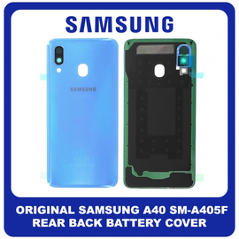 Γνήσια Original Samsung Galaxy A40 (SM-A405F, SM-A405FN, SM-A405FM, SM-A405S) Rear Back Battery Cover Πίσω Κάλυμμα Καπάκι Πλάτη Μπαταρίας Blue Μπλε GH82-19406C (Service Pack By Samsung)