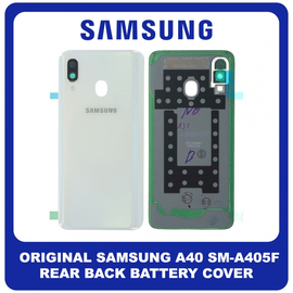 Γνήσια Original Samsung Galaxy A40 (SM-A405F, SM-A405FN, SM-A405FM, SM-A405S) Rear Back Battery Cover Πίσω Κάλυμμα Καπάκι Πλάτη Μπαταρίας White Άσπρο GH82-19406B (Service Pack By Samsung)