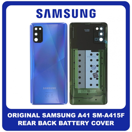 Γνήσια Original Samsung Galaxy A41 (SM-A415F, SM-A415F/DS) Rear Back Battery Cover Πίσω Κάλυμμα Καπάκι Πλάτη Μπαταρίας Blue Μπλε GH82-22585D (Service Pack By Samsung)