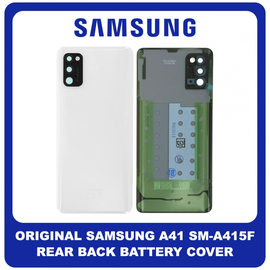 Γνήσια Original Samsung Galaxy A41 (SM-A415F, SM-A415F/DS) Rear Back Battery Cover Πίσω Κάλυμμα Καπάκι Πλάτη Μπαταρίας White Άσπρο GH82-22585C (Service Pack By Samsung)