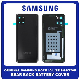 Γνήσια Original Samsung Galaxy Note 10 Lite (SM-N770F, SM-N770F/DS) Rear Back Battery Cover Πίσω Κάλυμμα Καπάκι Πλάτη Μπαταρίας Aura Black GH82-21972A (Service Pack By Samsung)