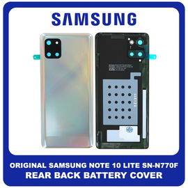 Γνήσια Original Samsung Galaxy Note 10 Lite (SM-N770F, SM-N770F/DS) Rear Back Battery Cover Πίσω Κάλυμμα Καπάκι Πλάτη Μπαταρίας Aura Glow Silver GH82-21972B (Service Pack By Samsung)