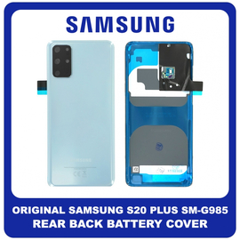 Γνήσια Original Samsung Galaxy S20 Plus, S20+ (SM-G985, SM-G985F, SM-G985F/DS) Rear Back Battery Cover Πίσω Κάλυμμα Καπάκι Πλάτη Μπαταρίας Cloud Blue Μπλε GH82-22032D (Service Pack by Samsung)