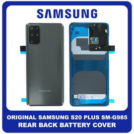 Γνήσια Original Samsung Galaxy S20 Plus (SM-G985, SM-G985F, SM-G985F/DS) Rear Back Battery Cover Πίσω Κάλυμμα Καπάκι Πλάτη Μπαταρίας Cosmic Grey Γκρι GH82-22026E (Service Pack by Samsung)